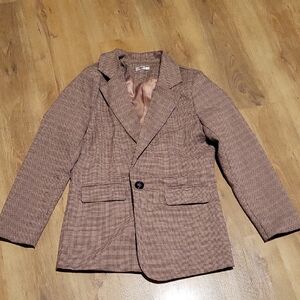 Brown Plaid Blazer